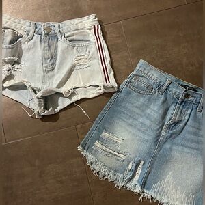 Size 24 Denim shorts & skirt bundle